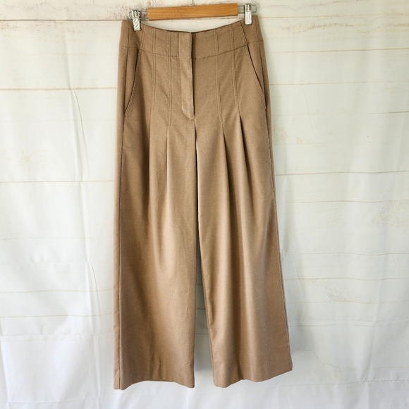 Banana Republic Pleated Wide Leg Tan Pants - Picture 2 of 10